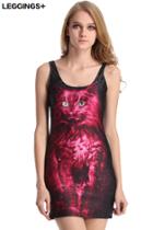 Romwe Romwe Galaxy Cat Print Sleeveless Tank Dress