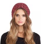 Romwe Neon Pink Cable Knit Beanie