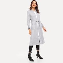 Romwe Pocket Detail Drawstring Waist Outerwear