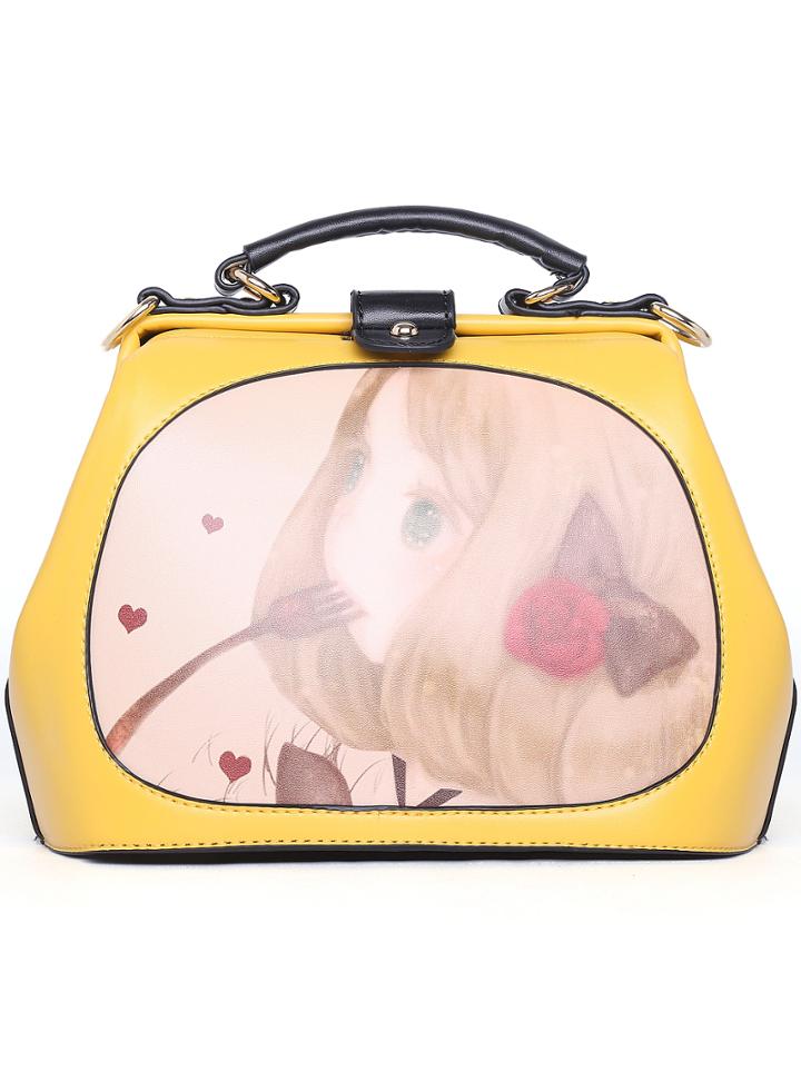 Romwe Color-block Cartoon Print Tote Bag