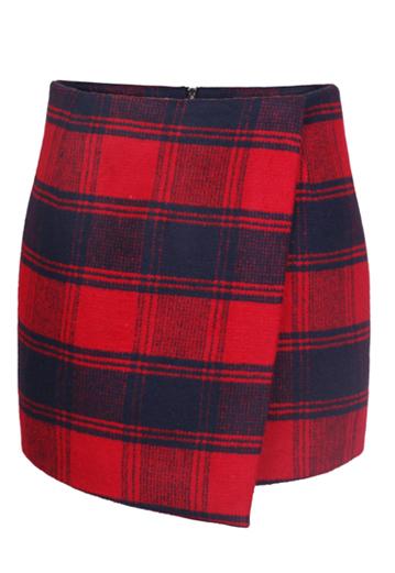 Romwe Check Print Bodycon Skirt