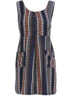 Romwe With Zipper Pockets Tribal Print Blue Dress
