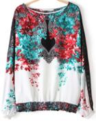 Romwe Elastic Hem Floral Blouse