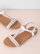 Romwe T-strap Flat Sandals