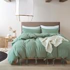 Romwe Solid Tie Sheet Set