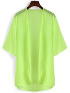 Romwe Elbow Sleeve Chiffon Shirt