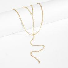 Romwe Double Layered Lariats Chain Necklace