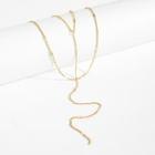 Romwe Double Layered Lariats Chain Necklace