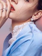 Romwe Faux Pearl & Moon Detail Stud Earrings