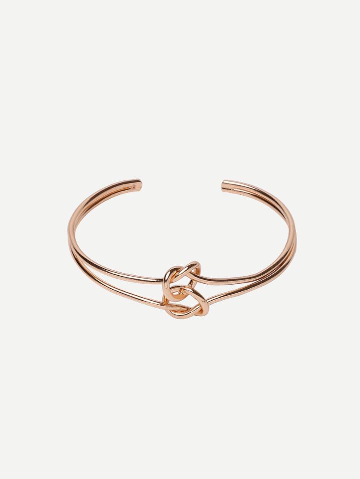 Romwe Golden Open Cuff Hollow Bracelet