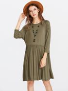 Romwe Dolman Sleeve Smock Tee Dress