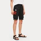 Romwe Guys Letter Print Cargo Shorts