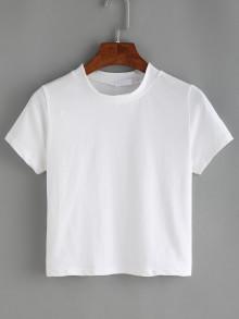 Romwe Crew Neck Basic T-shirt