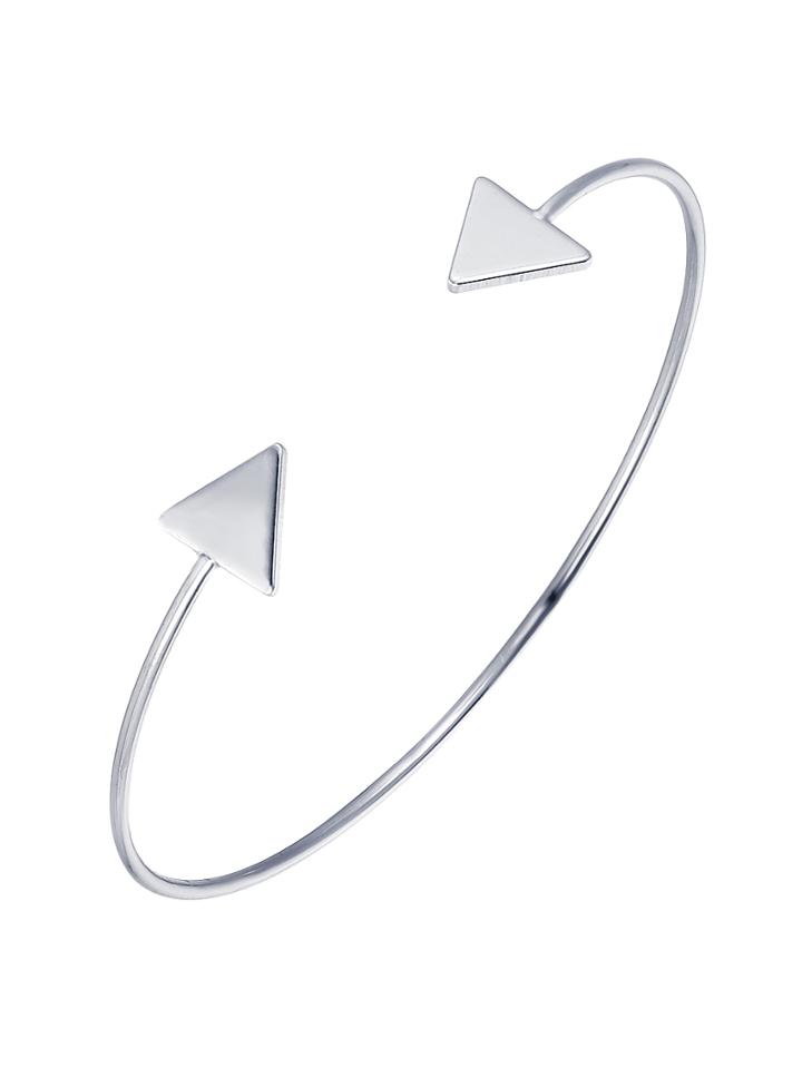 Romwe Silver Arrow Detail Cuff Bracelet
