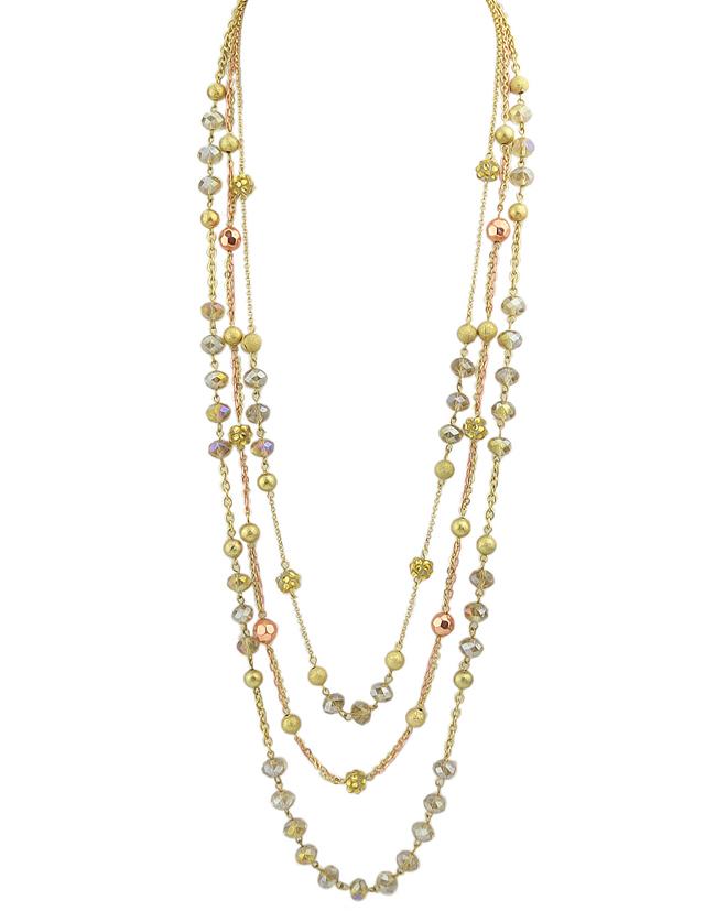 Romwe Multilayer Long Beads Necklace