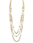 Romwe Multilayer Long Beads Necklace