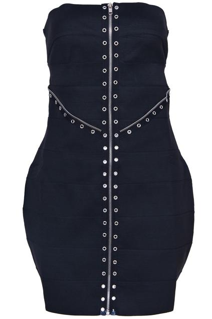 Romwe Ring Rivets Embellished Bandeau Dress