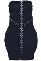 Romwe Ring Rivets Embellished Bandeau Dress