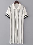 Romwe Vertical Striped Knit Dress