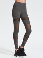 Romwe Heather Grey Mesh Insert Leggings