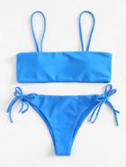 Romwe Tie Side Cami Bikini Set