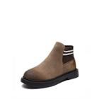 Romwe Striped Detail Suede Boots