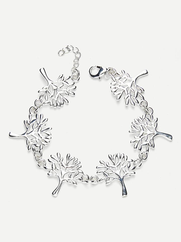 Romwe Hollow Tree Design Link Bracelet