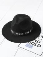 Romwe Slogan Band Fedora Hat