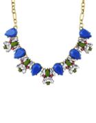 Romwe Blue Gemstone Collar Necklace