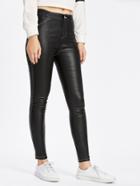 Romwe Double Buttons Skinny Pants