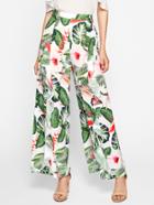 Romwe Tropical Print Palazzo Pants