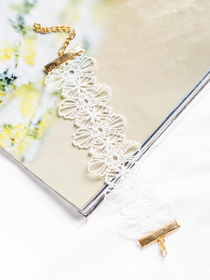 Romwe White Flower Hollow Out Boho Bracelet