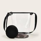 Romwe Clear Bucket Bag With Pouch
