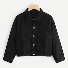 Romwe Denim Single Breasted Jacket