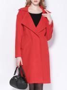Romwe Lapel Single Button Woolen Coat
