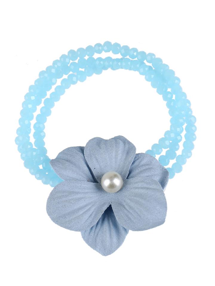 Romwe Flower Decorated Bracelet With Faux Pearl