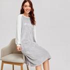 Romwe Letter Embroidered Colorblock Plush Dress