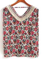 Romwe V Neck With Tassel Geometric Print Tank Top