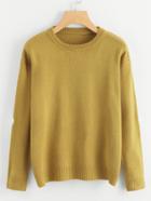 Romwe Drop Shoulder Heart Knit Sweater