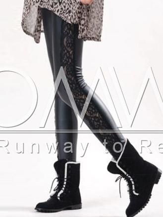 Romwe Black With Lace Slim Pant