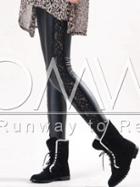 Romwe Black With Lace Slim Pant