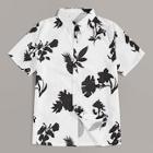 Romwe Guys Pineapple & Leaf Print Shirt