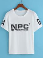 Romwe Npc Print Loose T-shirt