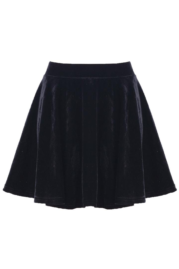 Romwe Black Metallic Skirt
