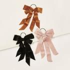 Romwe Ribbed Bow Decor Hair Tie 3pack