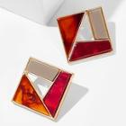 Romwe Color-block Patchwork Square Stud Earrings
