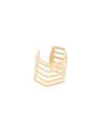 Romwe Golden Hollow Alloy Cuff Bracelet