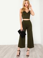 Romwe Strappy Neck Cami Top & Pants Co-ord