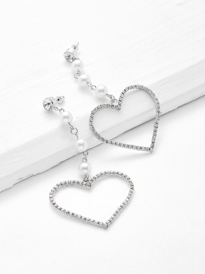 Romwe Heart Design Drop Earrings With Jewelry