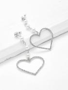 Romwe Heart Design Drop Earrings With Jewelry